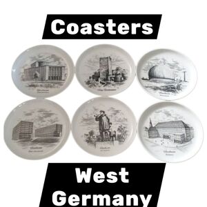 6 coasters Euc KAISER W. GERMANY MARK home six size 4" ceramic euc West Germany